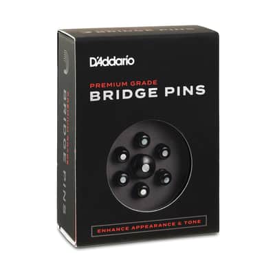D'Addario PWPS3 Wood Bridge Pins, Ebony with Pearl Inlay image 2