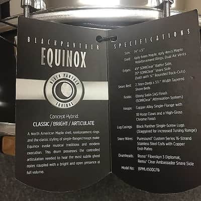 Mapex 5x14" Black Panther Design Lab Equinox Snare Drum w/ Demo Video image 2