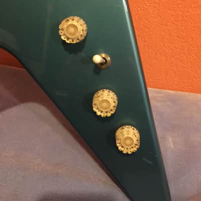 Samick Artist Series Flying V 1980s Metallic Blue image 6