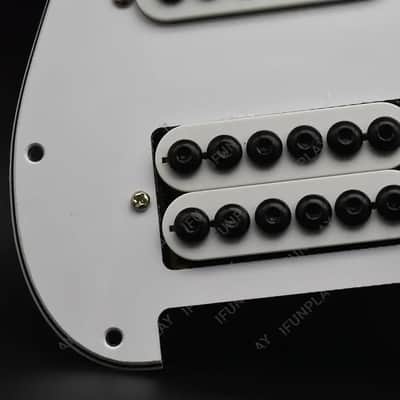 White HSS Stratocaster Strat Style Guitar Prewired Loaded Pickguard with Large Pole Pickups image 3