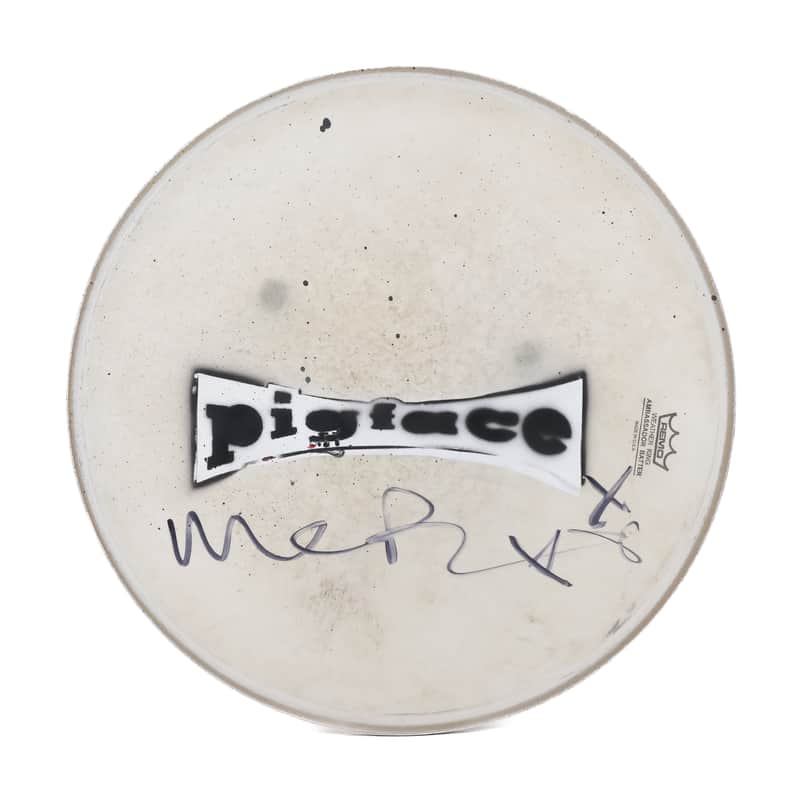 14" Pigface Drum Head Owned by Martin Atkins image 1