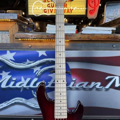 G&L Tribute L-2500 - 5-String Active Bass Guitar - Red Burst Finish image 11