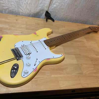 Custom Strat Relic Aged Pink Paisley Vintage White w/ Fender Bridge and Pickups image 22