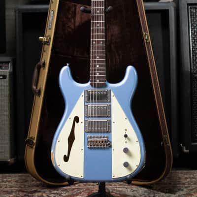 Nash Wayfarer Semi-Hollow Electric Guitar - Ice Blue Metallic with Hardshell Case image 14