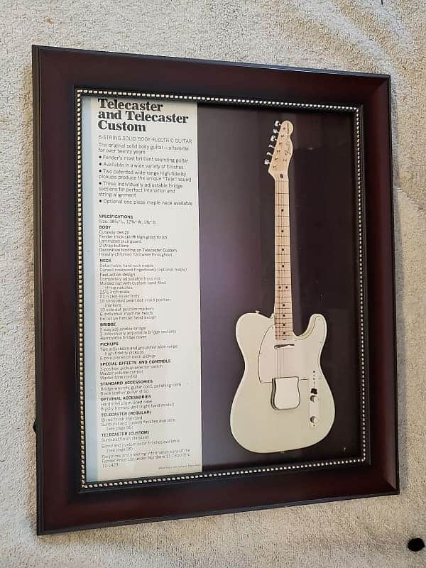 1970 Fender Guitars Promotional Ad Framed Fender Telecaster Electric Guitar Original image 1
