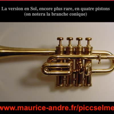 Selmer-Paris Maurice André 4-Valve Piccolo Trumpet in G (Sol) 1970 - Gold Lacquer image 6