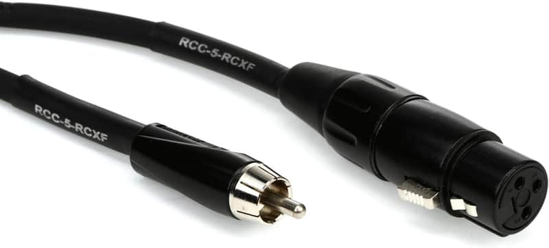 5ft Interconnect Cable, XLR(Female)-RCA, Black series (RCC-5-RCXF) image 1