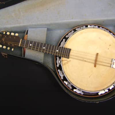 RARE Vintage 1920s Melody Major Banjolin (Banjo Mandolin) With Original Case  Natural image 23
