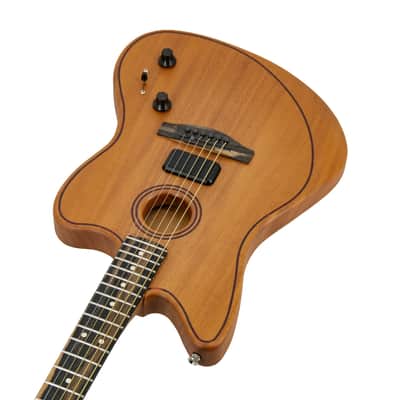 Fender American Acoustasonic Jazzmaster All Mahogany Ac-Elec Gtr w/Bag, EB FB, Natural, US232XXXX image 2