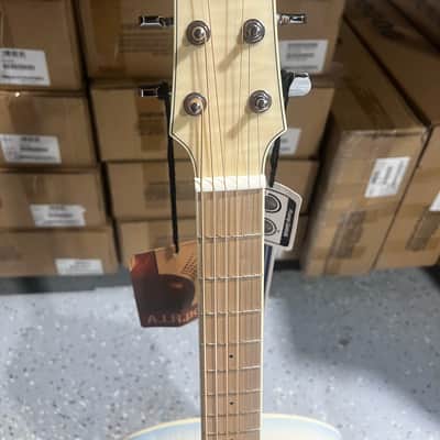 Ibanez AAM370EIB Advanced Acoustic Auditorium Acoustic-electric Guitar - Antique White Ice Blue Open Pore image 4