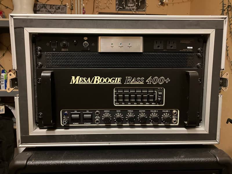 Mesa Boogie Bass 400+ 2-Channel 500-Watt Rackmount Bass Amp Head (7-Band EQ) 1990 - 2009 - Black image 1