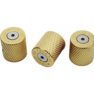 Guitar Knobs with 6mm Dia. Shaft Pots - Brass Bullet Case Style Tone and Volume Control Potentiometer Knob Replacement for Precision Electric Guitar or Bass (3 Piece, Golden) image 4