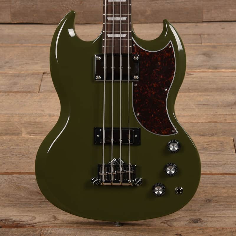 Gibson Modern SG Standard Bass Olive Drab w/Tortoise Pickguard (CME Exclusive) (Serial #222330219) image 1