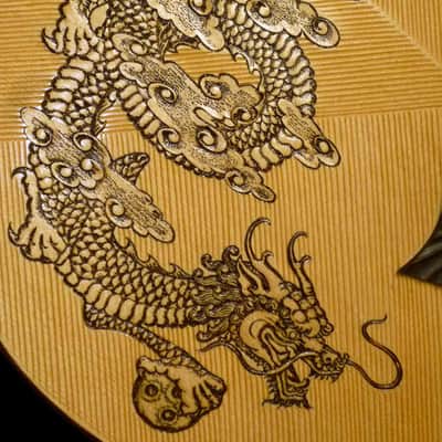 Blueberry Handmade Jumbo Acoustic Guitar Dragon Motif image 13