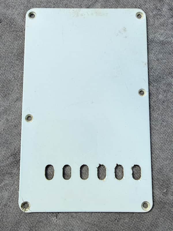 FENDER STRATOCASTER CAVITY COVER 1970s - WHITE ORIGINAL *CLEAN* image 1