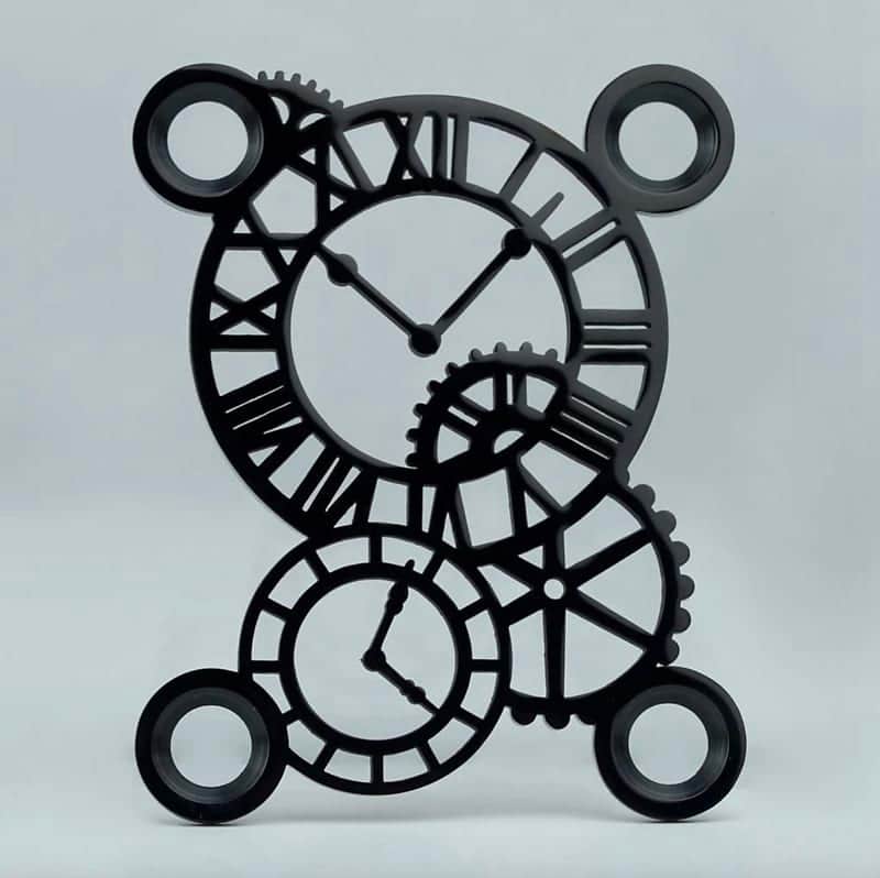Gears Clocks Guitar and Bass 4 Holes Neck Plate Joint in Black image 1