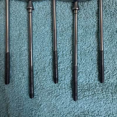 Slingerland Lot of  10 Vintage Torpedo Bass Drum T Tension 4 1/4” Rods 60s - Chrome image 3