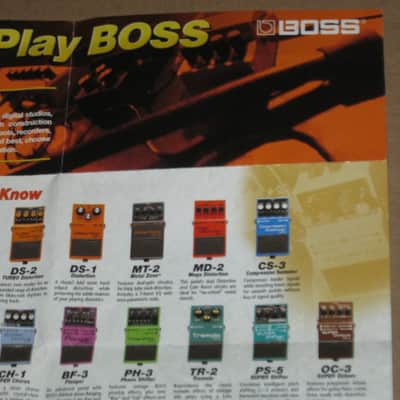 very lightly handled / very clean Boss Product Lineup 2005 Vol.1 (fold open product catalog - fully open it is 14 inches L x 10 inches W), printed in Taiwan 2005 image 14