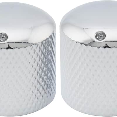 Steel Push-on Dome Knobs with Indicator Dot for Electric Guitar or Precision Bass, Chrome (Set of 2) image 1
