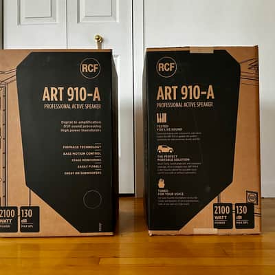 ( PAIR ) RCF ART 910-A 2-Way 2100-Watt 10" Active Loudspeaker 2021 Black ( New Open Box ) image 1