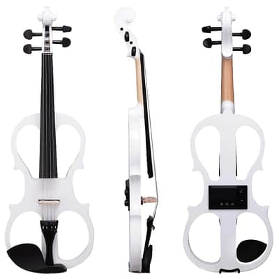 Cxxss 4/4 Violin Electric Violin(right hand)white-US image 13