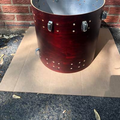 vintage Gretsch square badge 14”x14” floor tom drum shell MIS-DRILLED model # 4417 walnut image 1