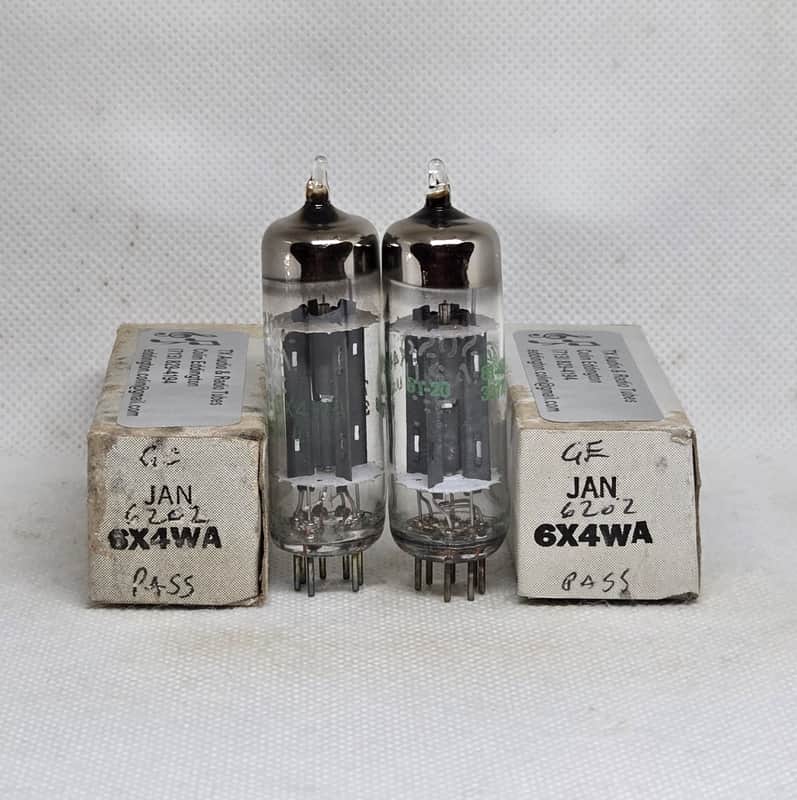 GE JAN 6X4WA / 6202 Matched Pair NOS Rectifier 6X4 6X4W EZ90 image 1