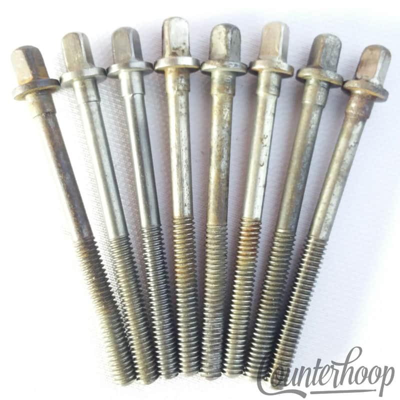 Leedy&Ludwig 8x 2 5/8" Tension T-Rods Snare/Tom Drum Nickel Plating Vintage 50s image 1