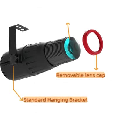 18W Pinspot Light with Remote, Manual Focus 16 Colors RGBW LED Beam Spotlight, Dimmable Mirror Ball Light Stage Lighting for Party Show Children's Theater image 2