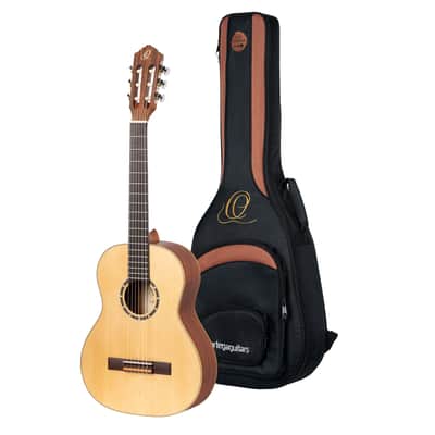 Ortega R121L-3/4 Family Series Spruce Top Mahogany Neck 3/4 Size Nylon 6-String Classical Acoustic Guitar w/Gig Bag For Left Hand Player image 1