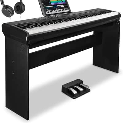88 Keys Weighted Keyboard Piano with Stand & Sustain Pedal, Hammer-Action Digital Piano, Full-size Electric Piano Keyboard Supports USB-MIDI/Wireless Connect, 15W×2 Built-In Speakers image 1