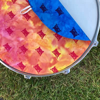 14" reversible Drum Bunny cotton drum cover - partial mute - dampener - compare to Big Fat Snare Drum Quesadilla, Drum Tortilla image 4