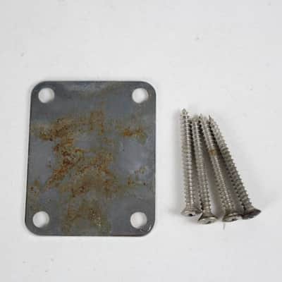 1965 Vintage Pre-CBS Fender Jazz Bass Neckplate w/Original Screws 1960's Stratocaster Precision Jazzmaster Telecaster image 5