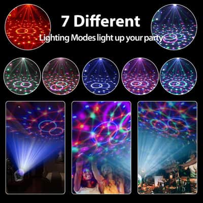 [3-Pack] Disco Ball DJ Party Lights Sound Activated with Remote Control Strobe Lamp 7 Modes Stage Light for Home Room Dance Parties Karaoke Halloween Christmas Birthday Decorations image 7