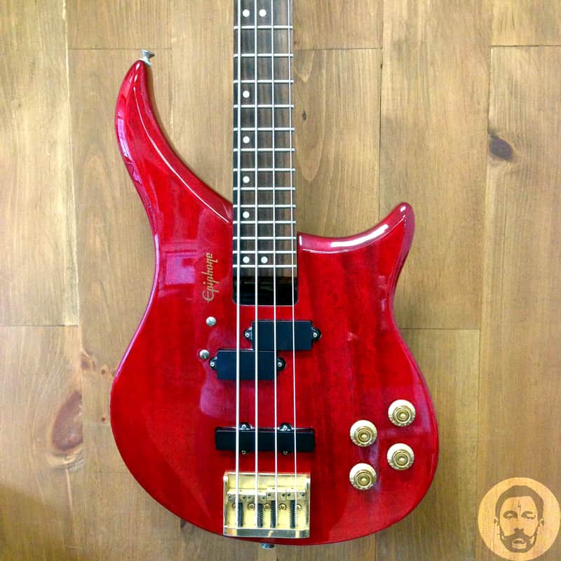 1998 Epiphone EBM-4 EBM 4 String Bass - Cherry w/ Epiphone Case image 1