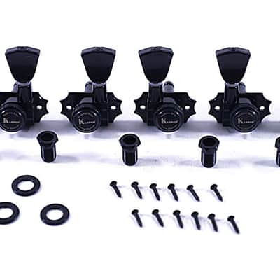 Kluson Revolution G Mount 3x3 Locking Tuners Black Metal buttons image 1