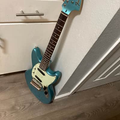 Fender/Warmoth Jag-Stang (w/ Contours) - Teal Green Metallic RELIC by Copacetic Customs image 14