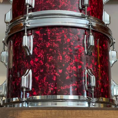 1970's Rogers XP8 Red Diamond Pearl 12/13/16/22 Big R Drum Kit image 16