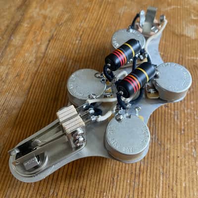 Gibson SG 50's LP Wiring 500k CTS Brass Shaft Pots .022 USA Emerson Bumblebee Caps Switchcraft 3-Way Toggle image 1