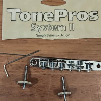 TonePros AVR-II BRIDGE vintage posts thumbwheels Chrome fits Gibsons image 1