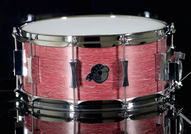 PORK PIE PERCUSSION  6.5" X 14" MAPLE SNARE DRUM IN "LILAC WINE" FINISH (PURPLE HEART) image 1