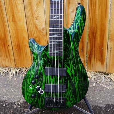 Schecter DIAMOND SERIES C-5 Silver Mountain Toxic Venom Left Handed 5-String Electric Bass (2021) image 4