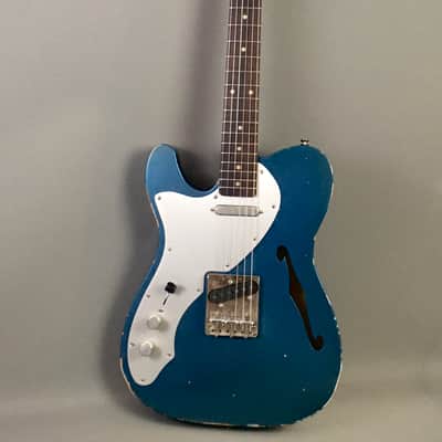 LEFTY! Custom Shop Vintage Relic Boutique TL69 Thinline Aged Ocean Turquoise Metallic Semi-Hollow Alder Licensed by Fender 6.3 Lb HSC image 2