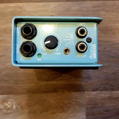 Radial J+4 Stereo Line Driver DI Box 2010s - Seafoam Blue image 3