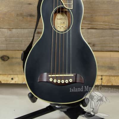 Washburn Rover R010B Travel Size Acoustic Guitar Black Finish with Case image 1