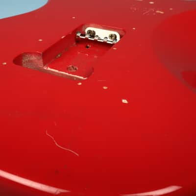 1994 Squier Stratocaster Ferrari Red Guitar Body w/ Pickguard image 21