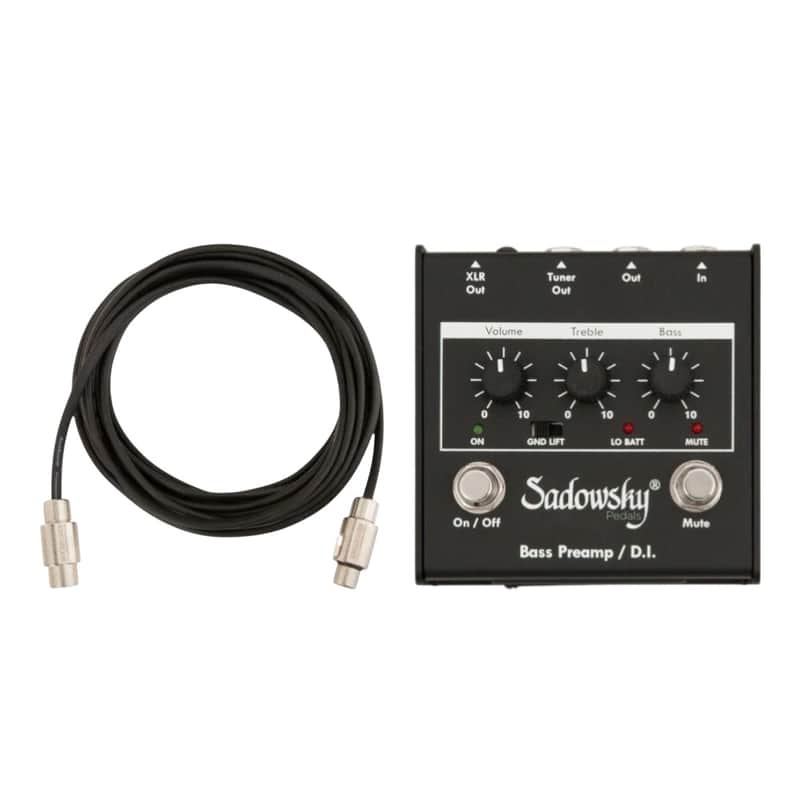Bass Direct Kit - Sadowsky SBP-1 v2 Outboard Bass Preamp / DI + Rockboard Flat XLR Cable 20ft image 1
