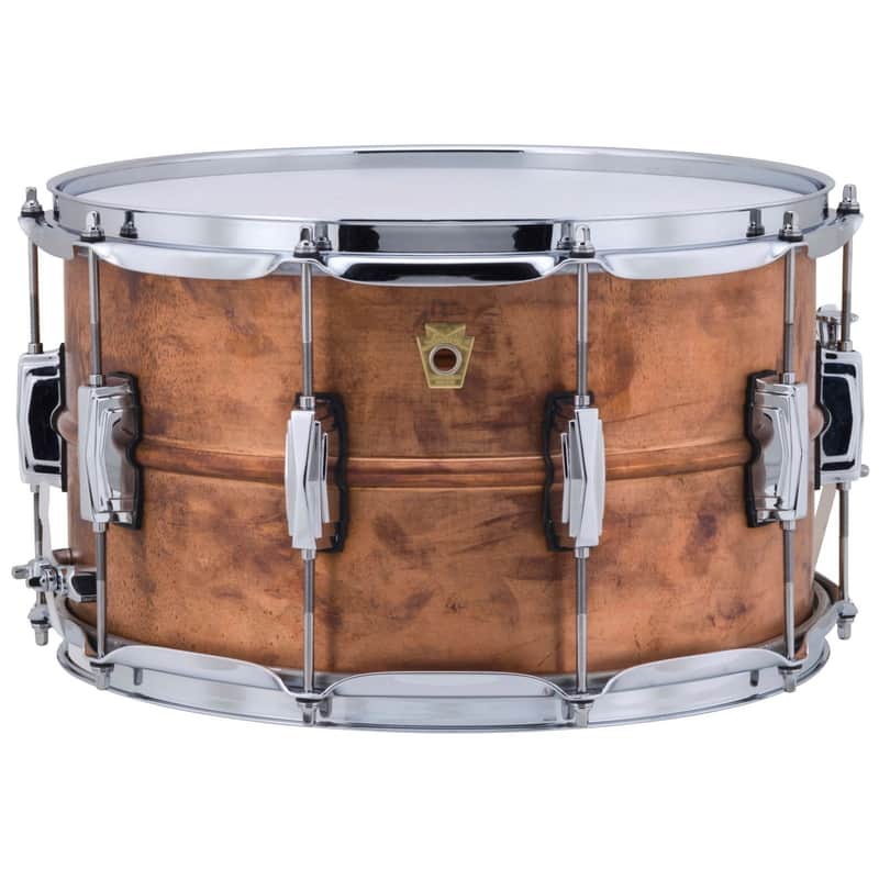 Ludwig LC608R Copper Phonic 8"x 14" Smooth Shell Snare Drum with Imperial Lugs, Raw Copper image 1