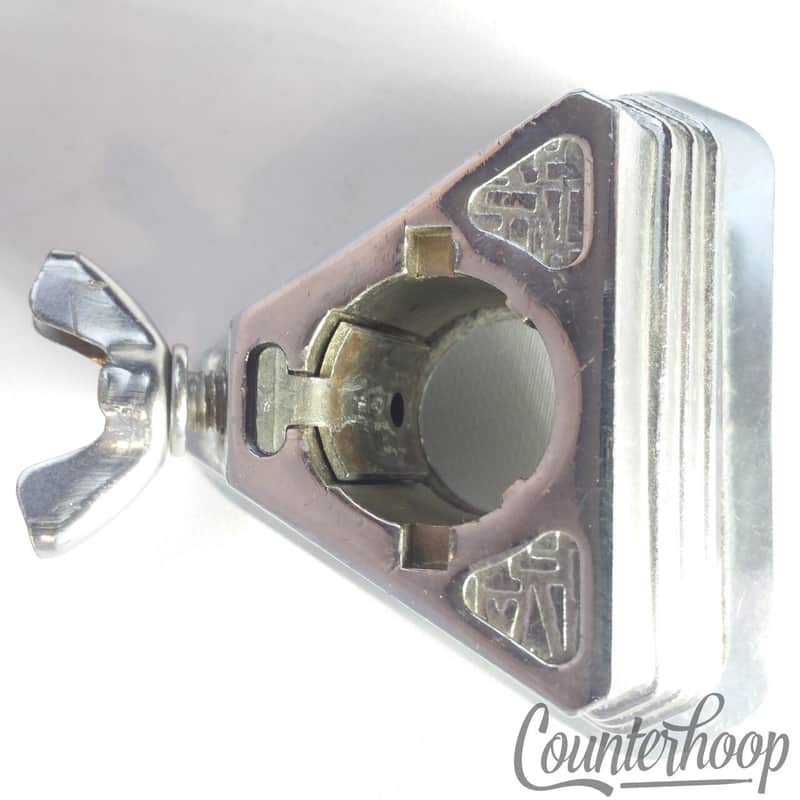 *Ludwig Modular Tom Drum Mount Arm Tube Receiver Triangle Bracket Vintage Chrome image 1