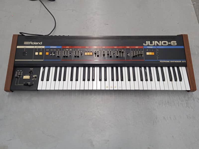 Roland Juno-6 61-Key Polyphonic Synthesizer 1982 - 1984 - Black image 1